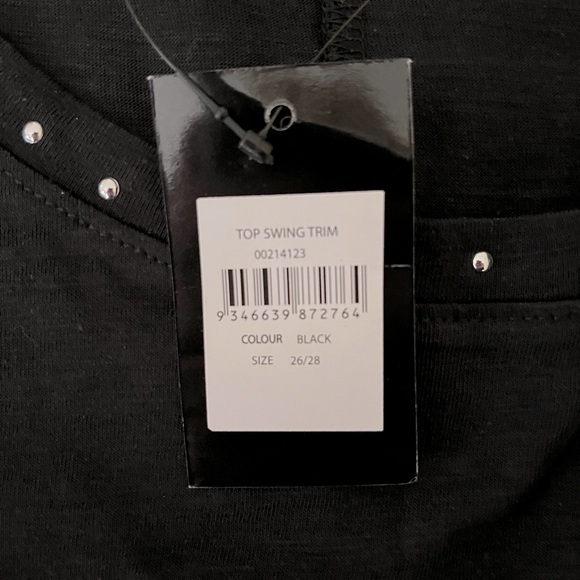 NWT!!🍒AVENUE sz 26W/28W Plus SWING TOP Trim BLACK Cotton Summer Tunic - Picture 6 of 6
